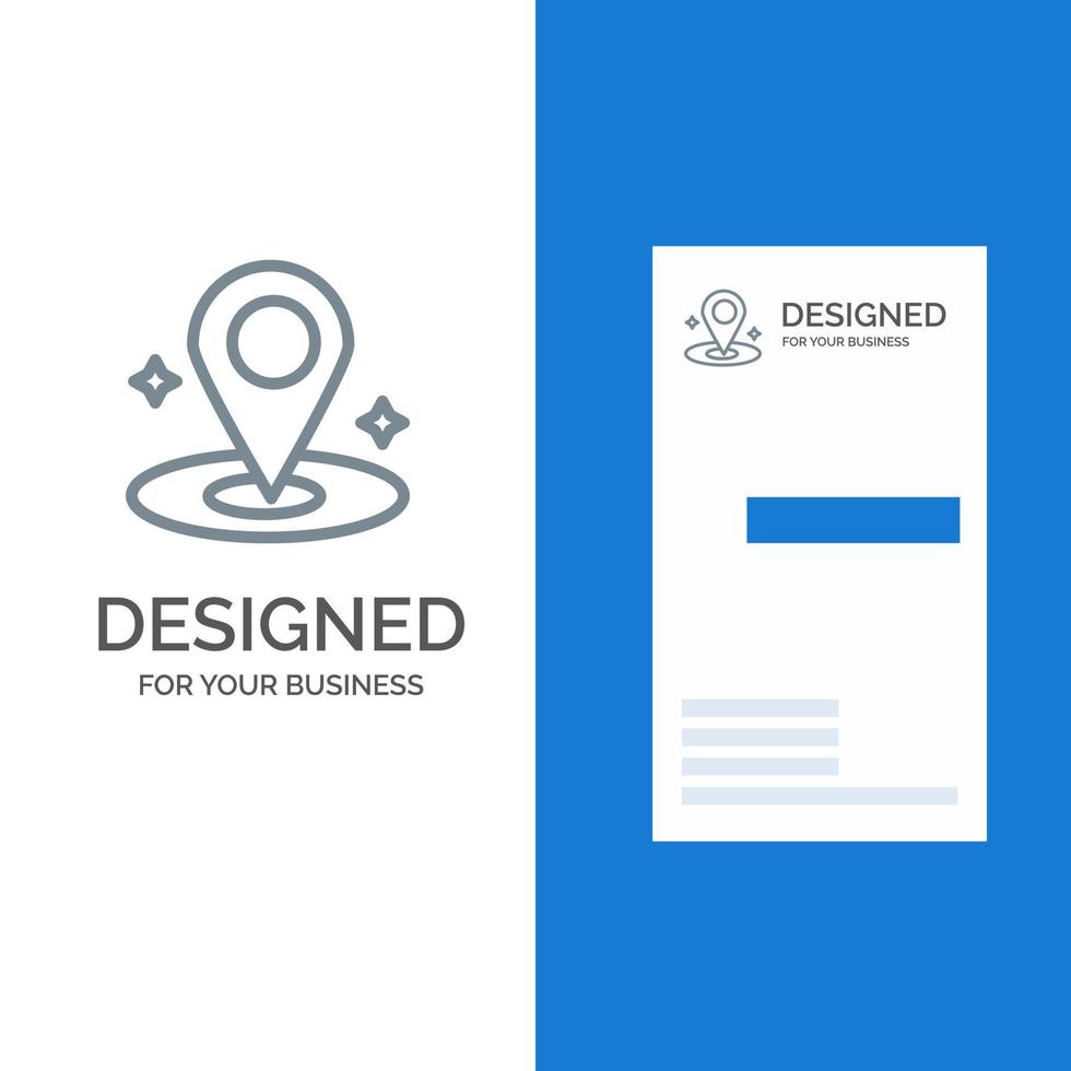 Standortnavigation platzieren graues Logo-Design und Visitenkartenvorlage vektor