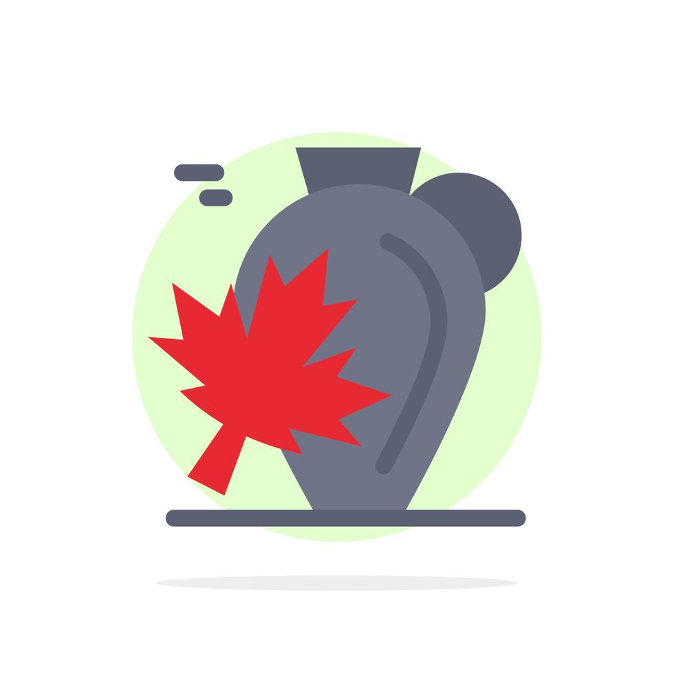 Topf Herbst Kanada Blatt Ahorn abstrakt Kreis Hintergrund flache Farbe Symbol vektor