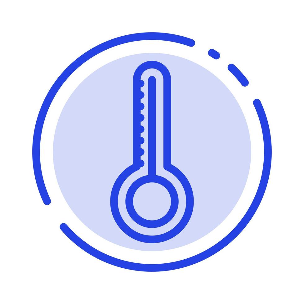 temperatur termometer väder blå prickad linje linje ikon vektor