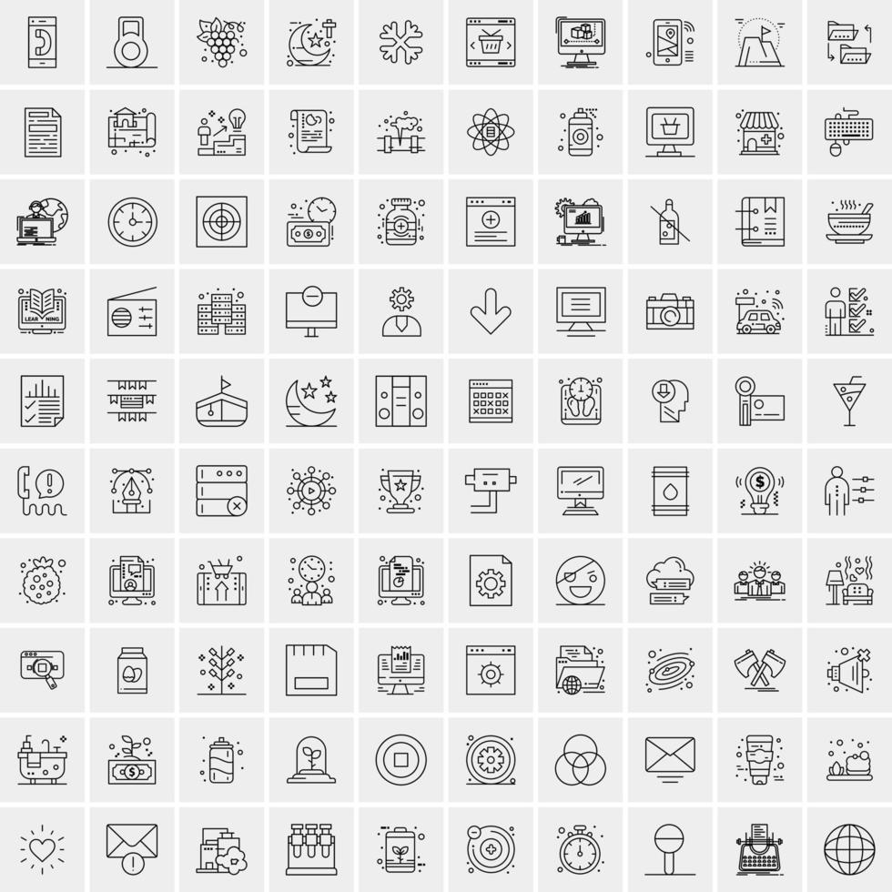 100 Business-Icons für Web- und Printmaterial vektor