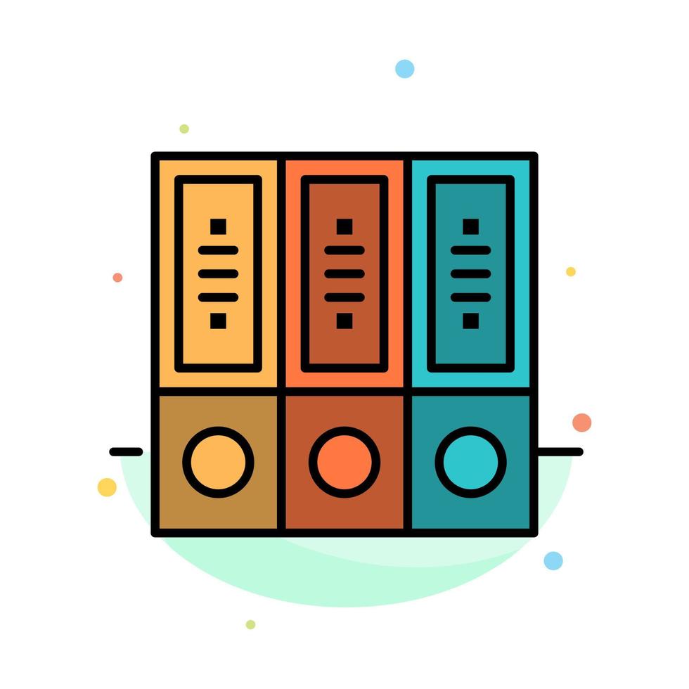 filer arkiv data databas dokument mappar abstrakt platt Färg ikon mall vektor
