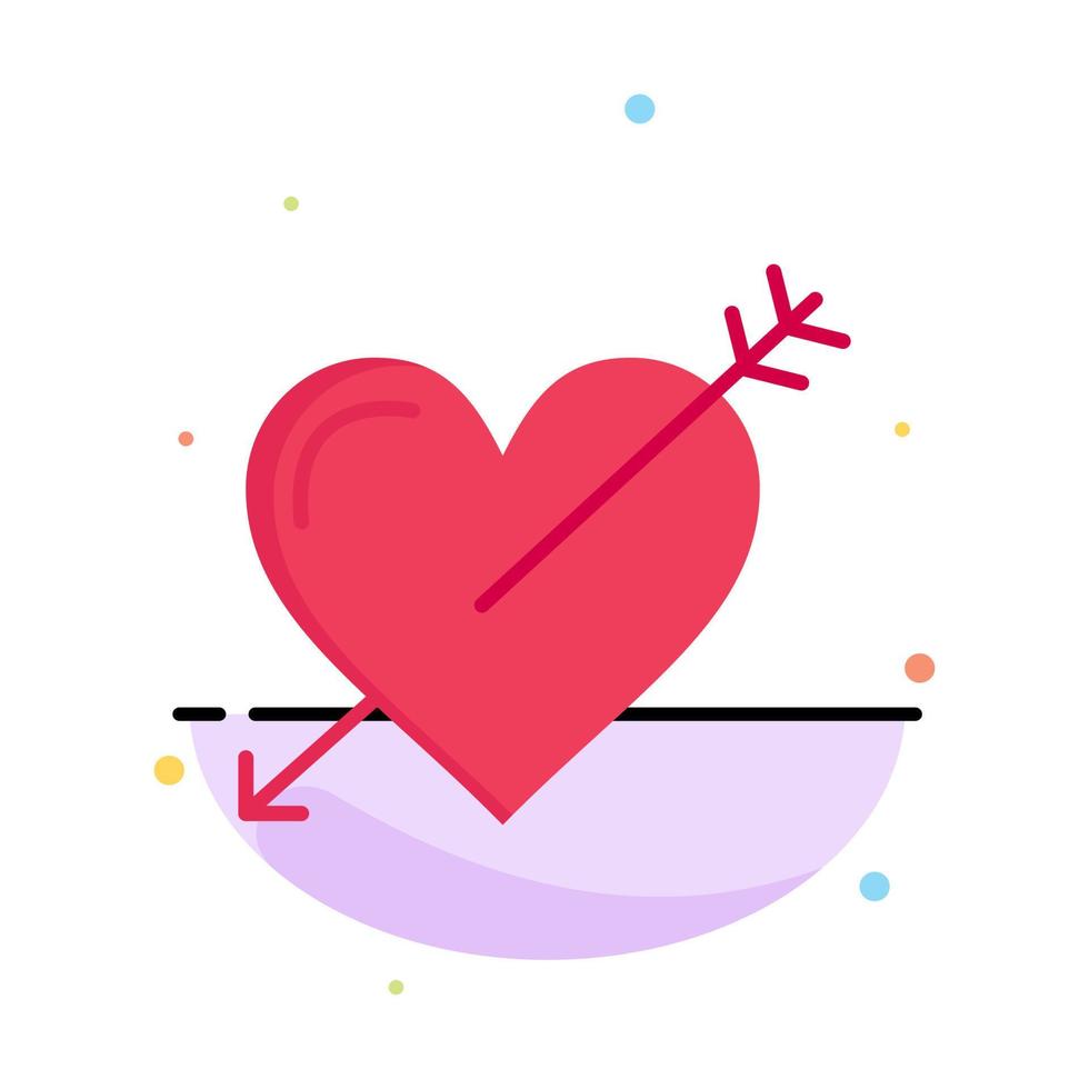 hjärta pil högtider kärlek valentine abstrakt platt Färg ikon mall vektor