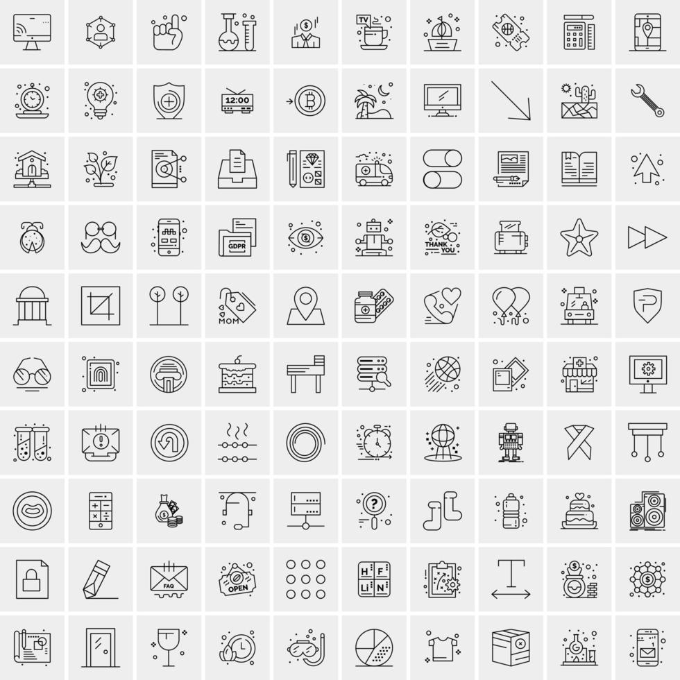 100 Business-Icons für Web- und Printmaterial vektor