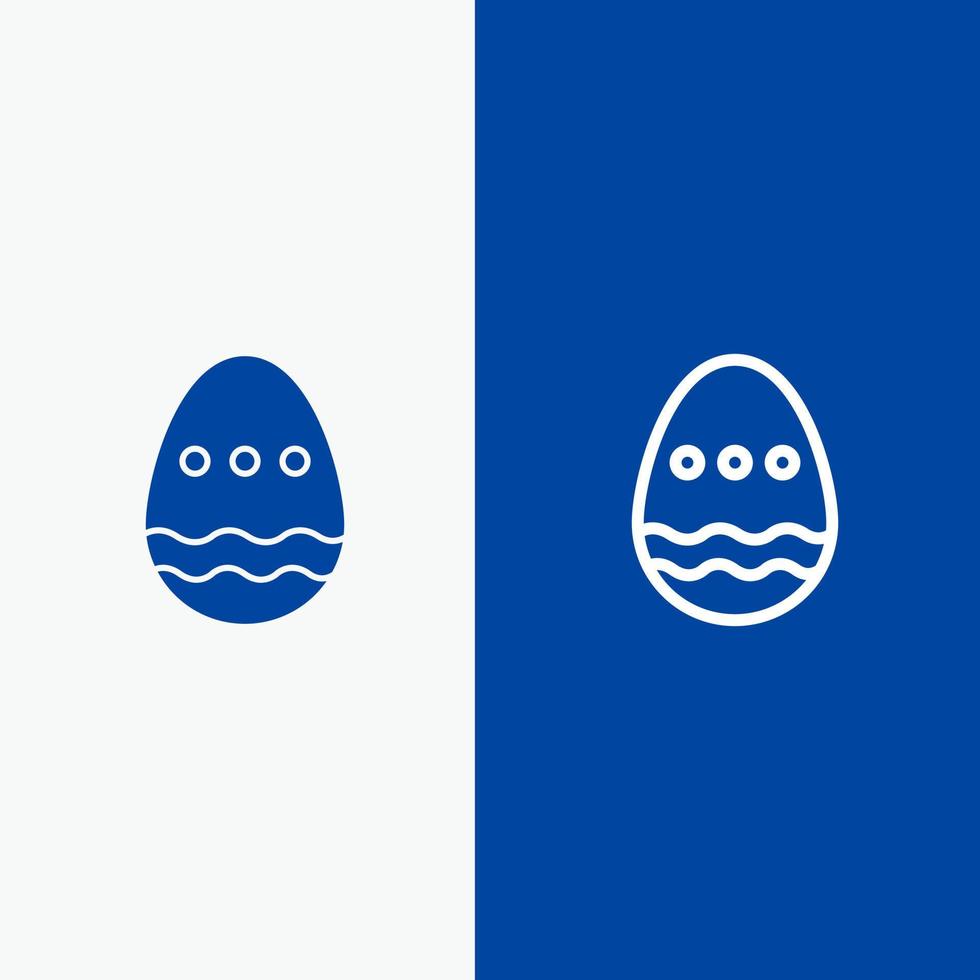 Dekoration Ostern Osterei Ei Linie und Glyphe festes Symbol blaues Banner Linie und Glyphe festes Symbol blaues Banner vektor