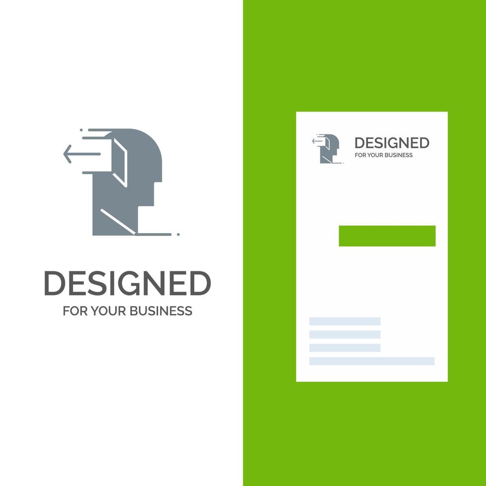 Door Mind Negativ-Out-Release-Grau-Logo-Design und Visitenkartenvorlage vektor