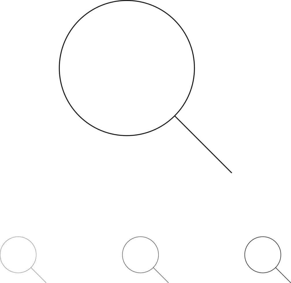 Instagram-Suche setzt fettes und dünnes schwarzes Liniensymbol vektor