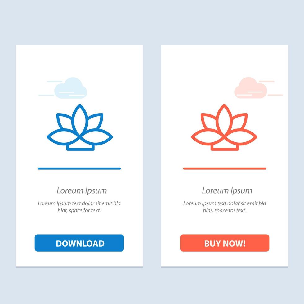 blomma Indien lotus växt blå och röd ladda ner och köpa nu webb widget kort mall vektor