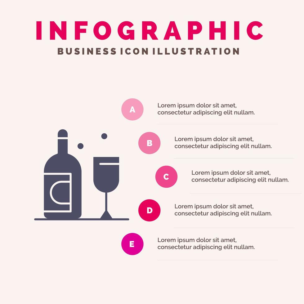 flaska glas irland fast ikon infographics 5 steg presentation bakgrund vektor