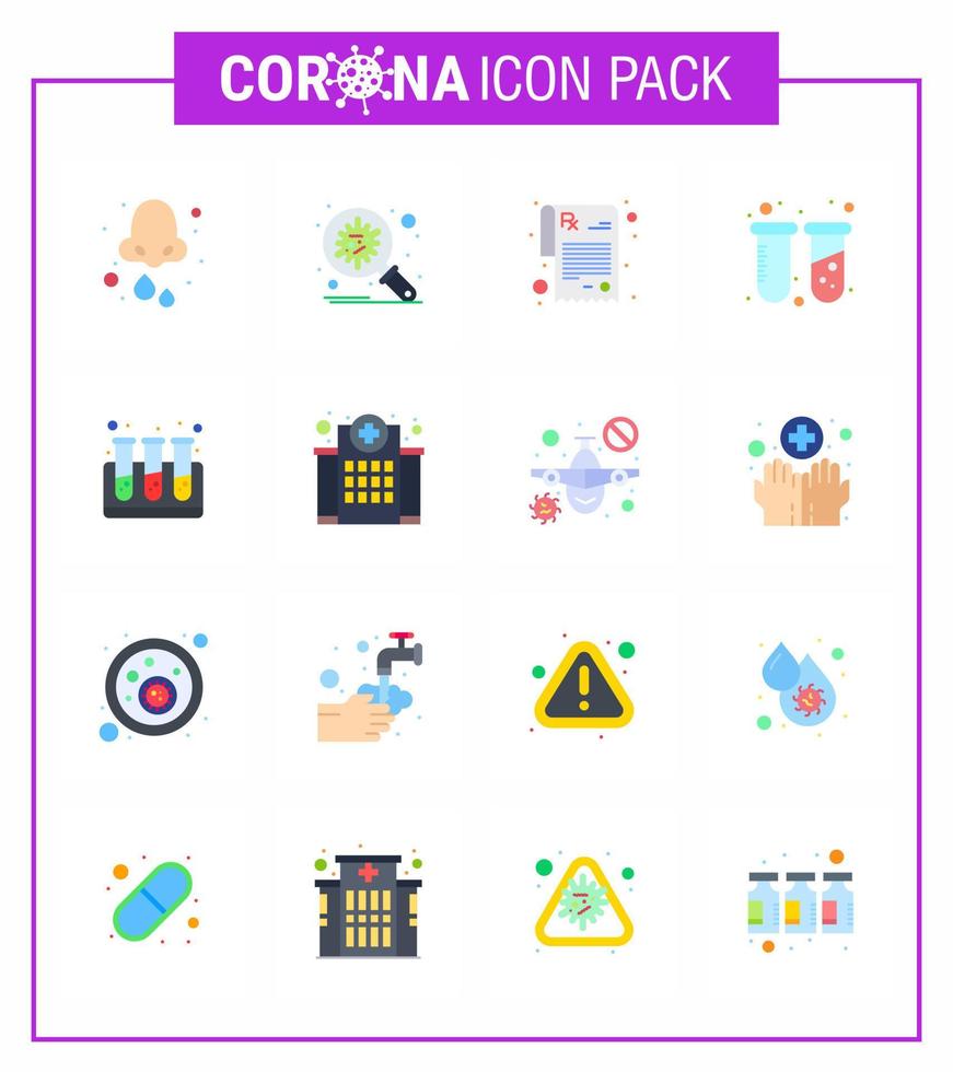 coronavirus 2019-nCoV covid19 förebyggande ikon uppsättning blod rör säkerhet testa rx viral coronavirus 2019 nov sjukdom vektor design element