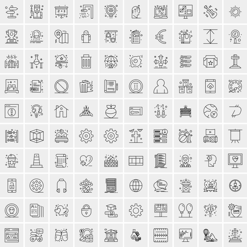 100 Business-Icons für Web- und Printmaterial vektor