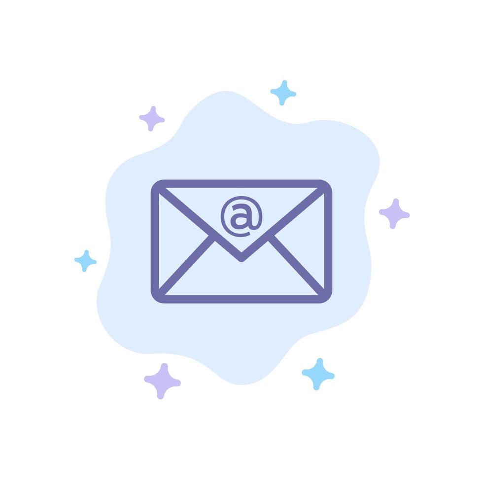 e-post inkorg post blå ikon på abstrakt moln bakgrund vektor