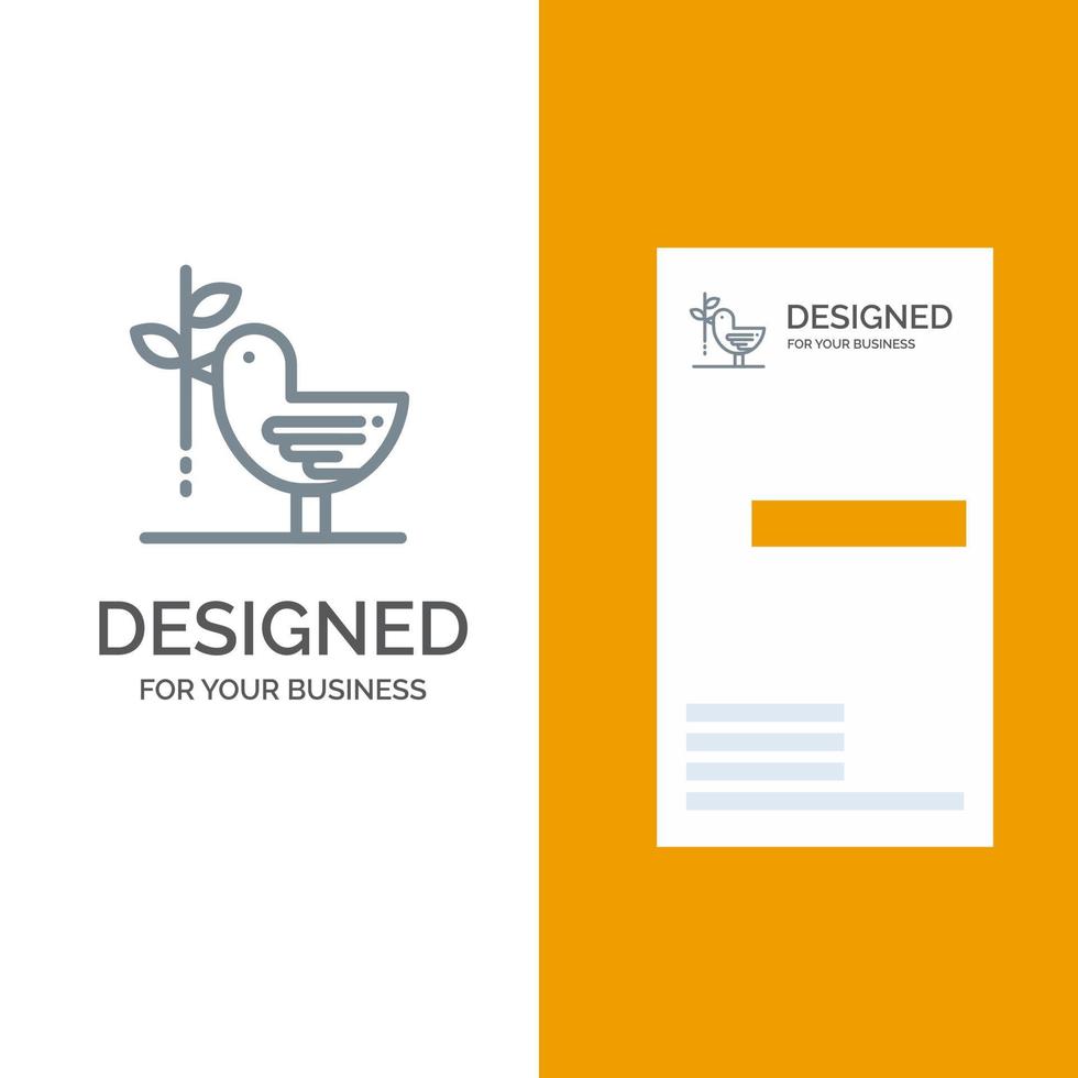 Vereinbarung Taube Freundschaft Harmonie Pazifismus graues Logo-Design und Visitenkartenvorlage vektor
