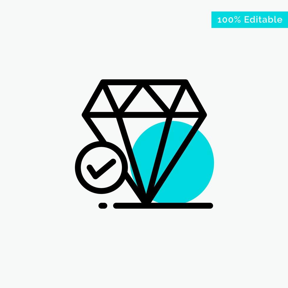 Diamant Juwel groß denken Kreide türkis Highlight Kreis Punkt Vektor Icon