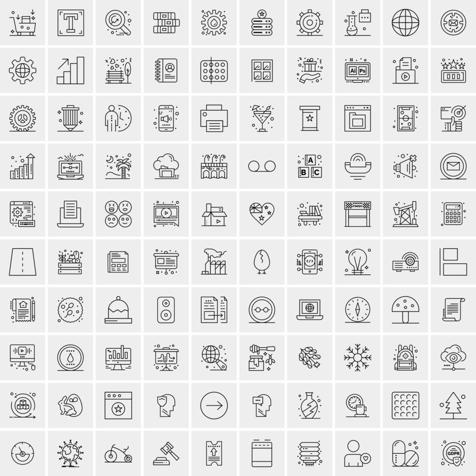 100 Business-Icons für Web- und Printmaterial vektor