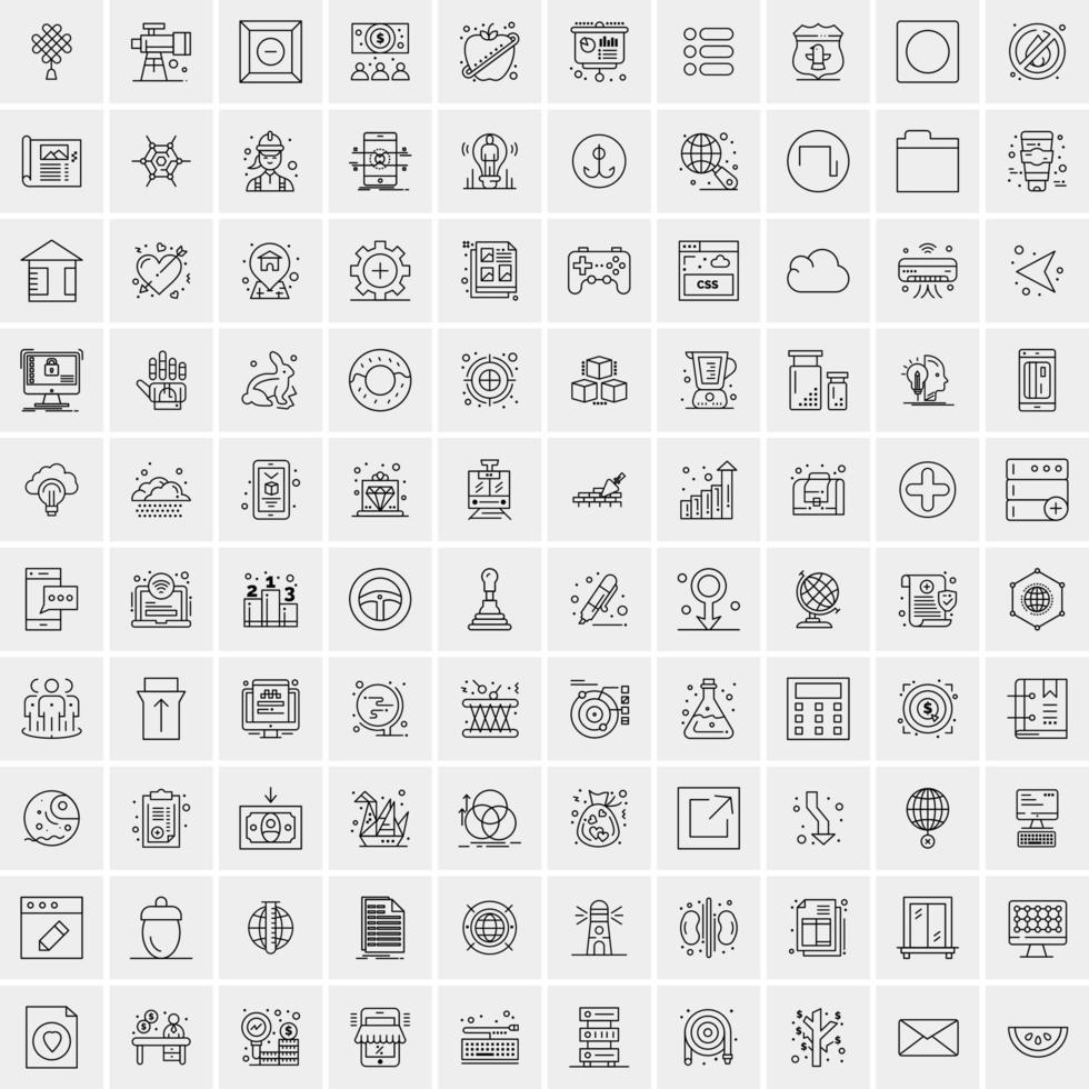 100 Business-Icons für Web- und Printmaterial vektor