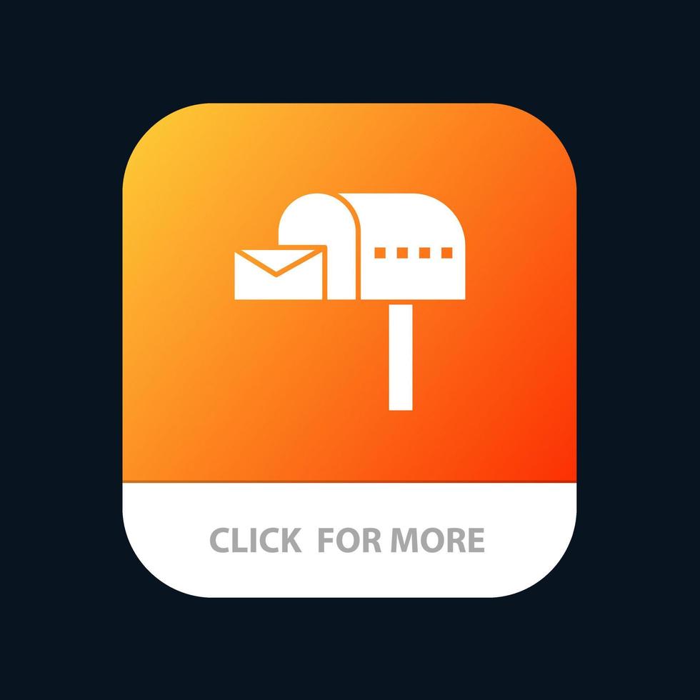 Briefkasten E-Mail Postfach Mobile App-Schaltfläche Android- und iOS-Glyph-Version vektor