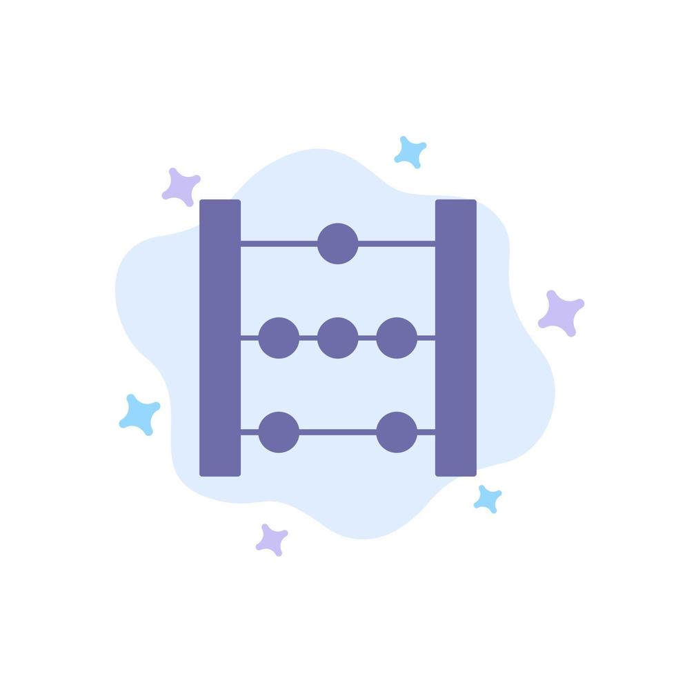 Abakus Bildung Mathe blaues Symbol auf abstraktem Wolkenhintergrund vektor