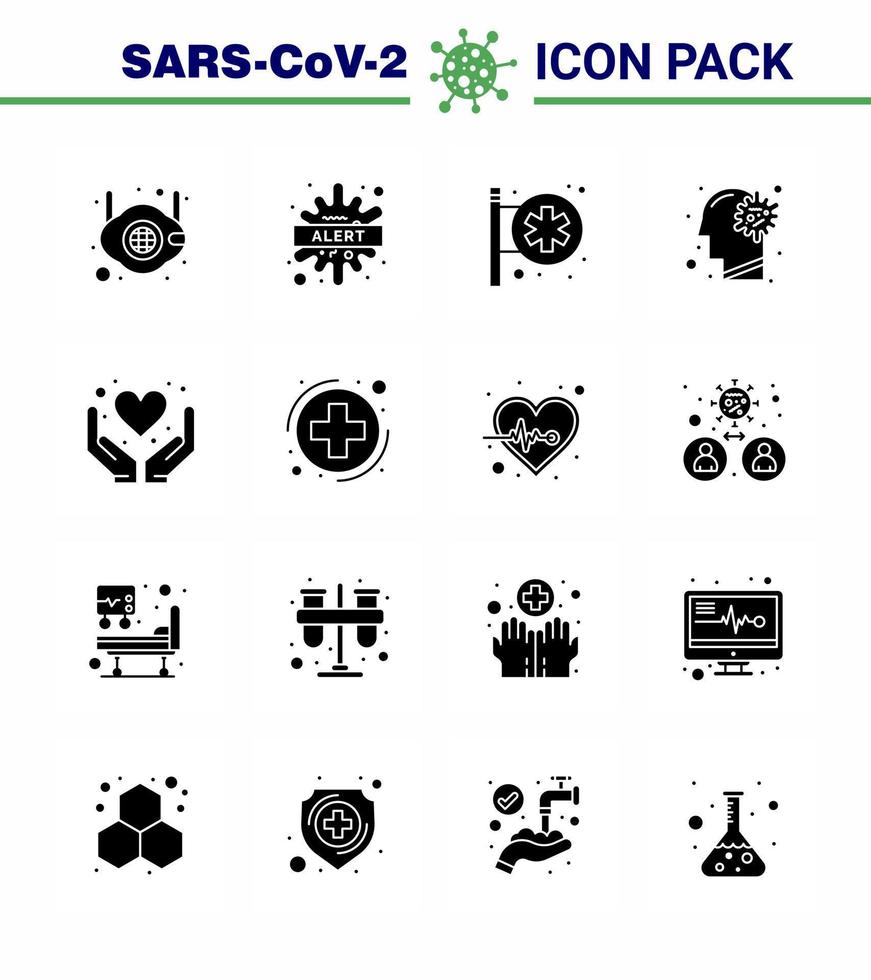 ny coronavirus 2019-nCoV 16 fast glyf svart ikon packa virus influensa sjukdom kall medicinsk Centrum viral coronavirus 2019 nov sjukdom vektor design element