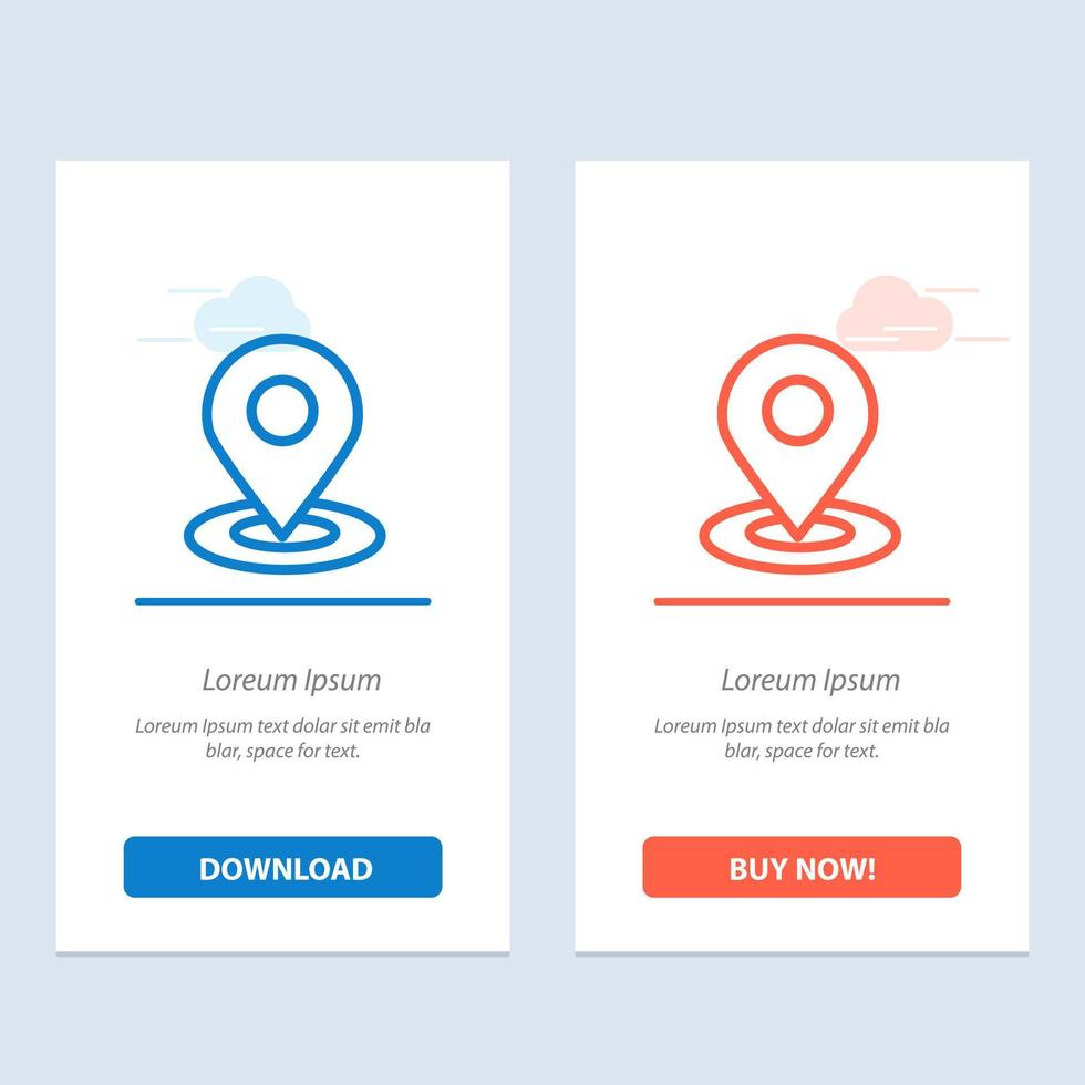 Durchsuchen Sie die Karte Navigationsstandort Blau und Rot Laden Sie jetzt herunter und kaufen Sie die Kartenvorlage für Web-Widgets vektor