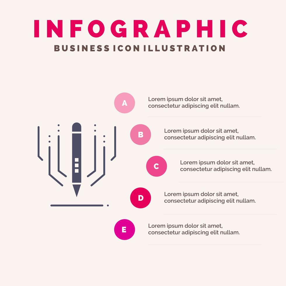 digital konst digital konst utbildning infographics presentation mall 5 steg presentation vektor