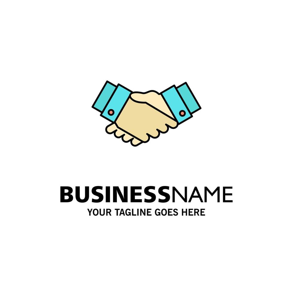 Vereinbarung Deal Handshake Geschäftspartner Business Logo Vorlage flache Farbe vektor