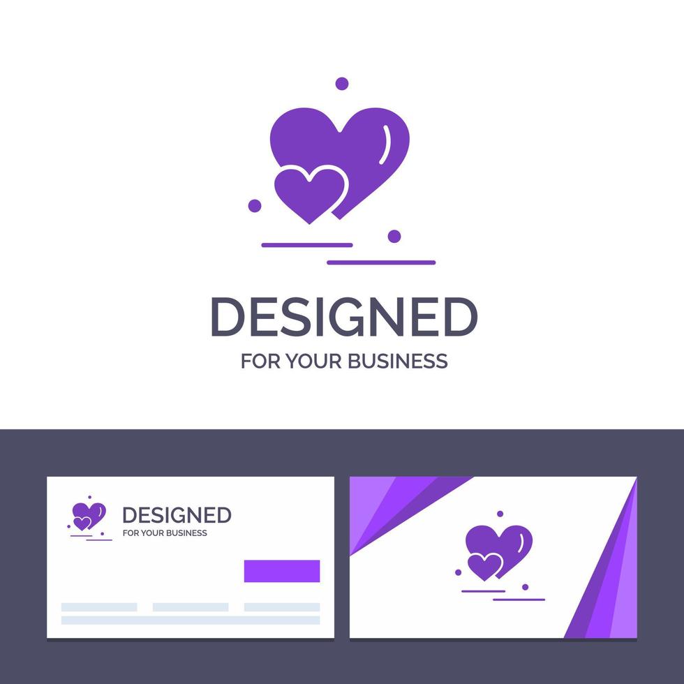 kreativ företag kort och logotyp mall hjärta kärlek par valentine hälsningar vektor illustration
