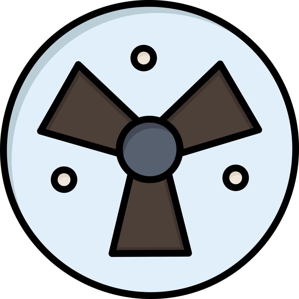 Strahlenwarnung medizinischer Fan flache Farbe Symbol Vektor Icon Banner Vorlage