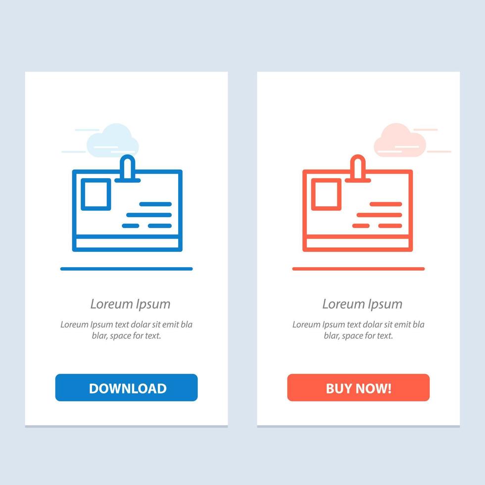 kort id kort identitet passera blå och röd ladda ner och köpa nu webb widget kort mall vektor