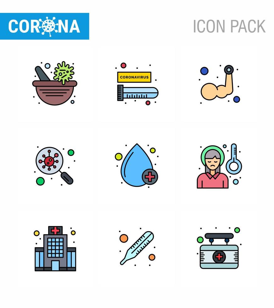 25 Coronavirus-Notfall-Iconset blaues Design wie Suchkeimschicht finden Bodybuilding-virale Coronavirus 2019nov-Krankheitsvektor-Designelemente vektor