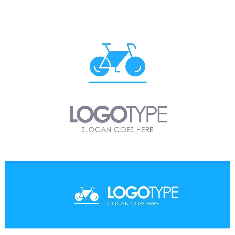 Fahrradbewegung zu Fuß Sport blauer Logovektor vektor