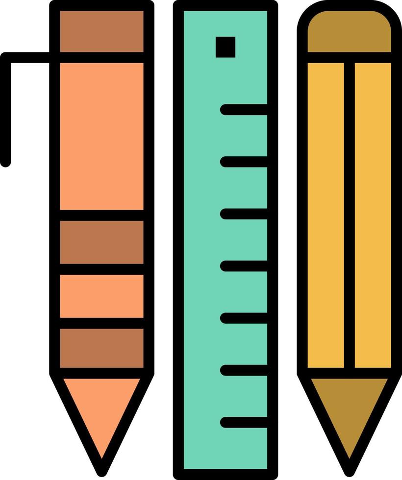 verktyg grundläggande verktyg stationär objekt penna platt Färg ikon vektor ikon baner mall