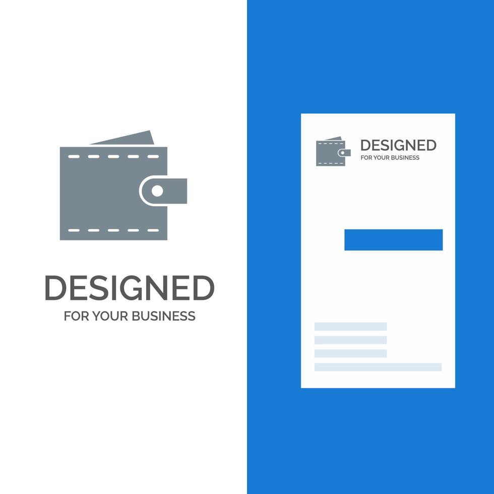 företag finansiera gränssnitt användare plånbok grå logotyp design och företag kort mall vektor
