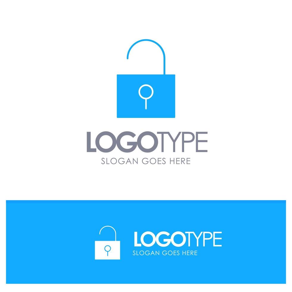 låsa olåst användare gränssnitt blå fast logotyp med plats för Tagline vektor