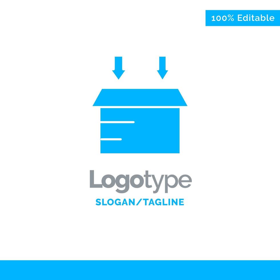 låda logistisk öppen blå fast logotyp mall plats för Tagline vektor