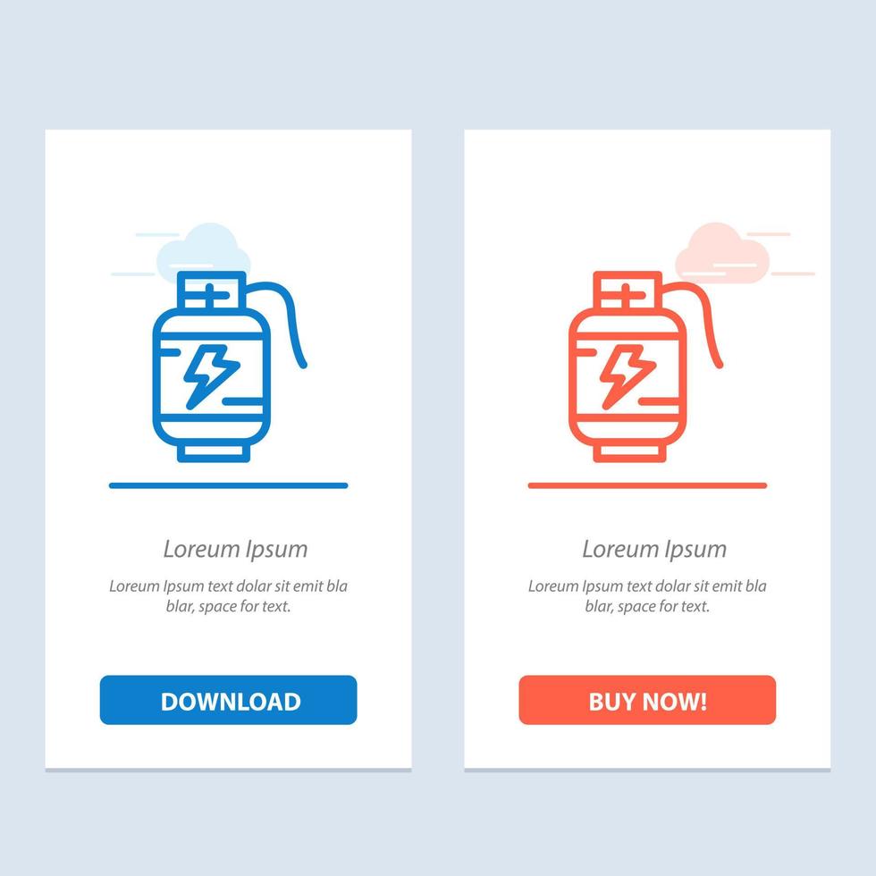 ackumulator batteri kraft avgift blå och röd ladda ner och köpa nu webb widget kort mall vektor