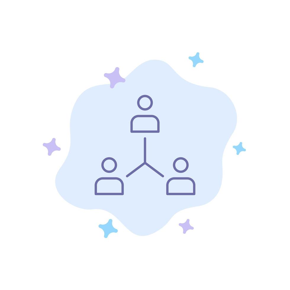 strukturera företag samarbete grupp hierarki människor team blå ikon på abstrakt moln bakgrund vektor