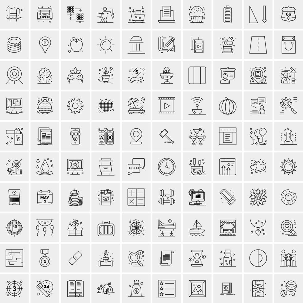 100 företag ikoner för webb och skriva ut material vektor