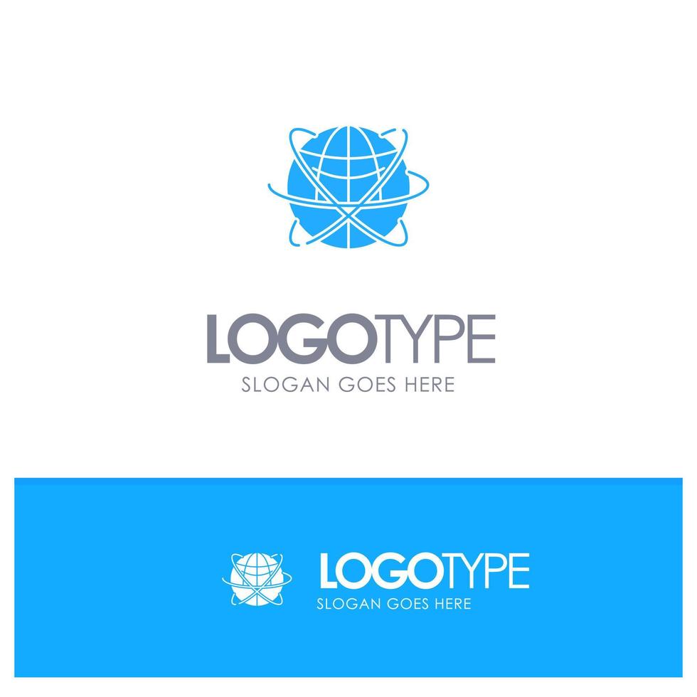 klot företag data global internet Resurser värld blå fast logotyp med plats för Tagline vektor