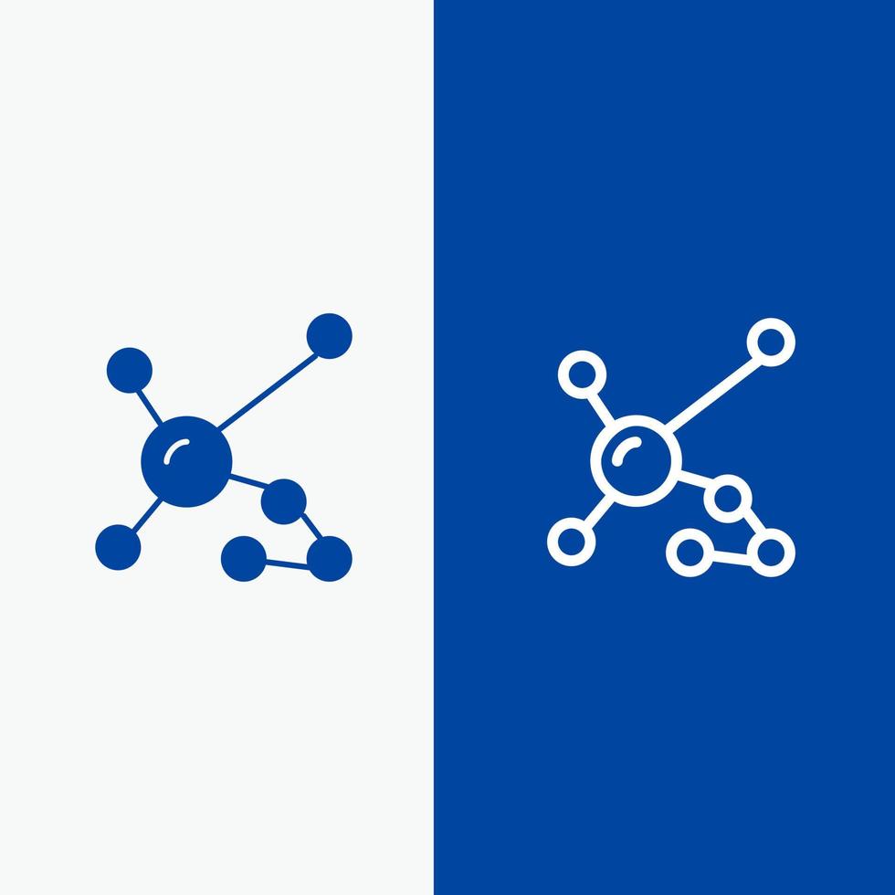 atom biokemi biologi dna genetisk linje och glyf fast ikon blå baner linje och glyf fast ikon blå baner vektor