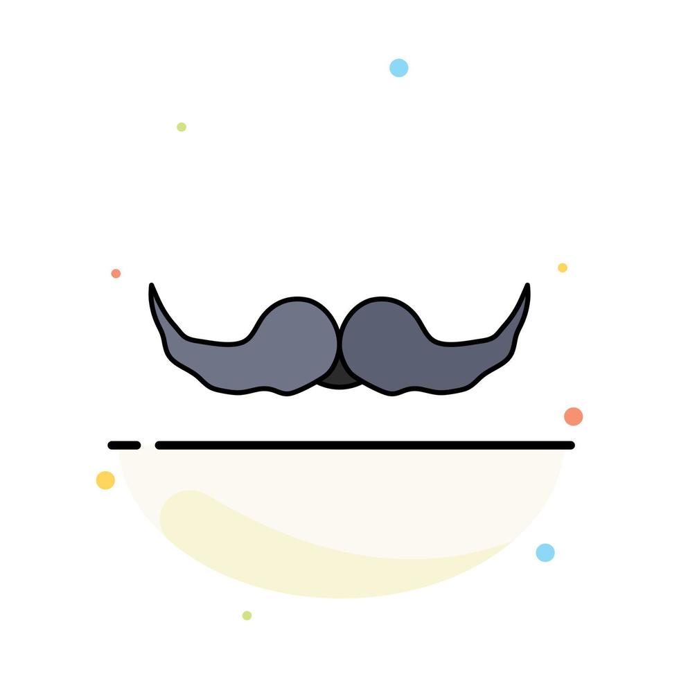 mustasch hipster Movember manlig män platt Färg ikon vektor