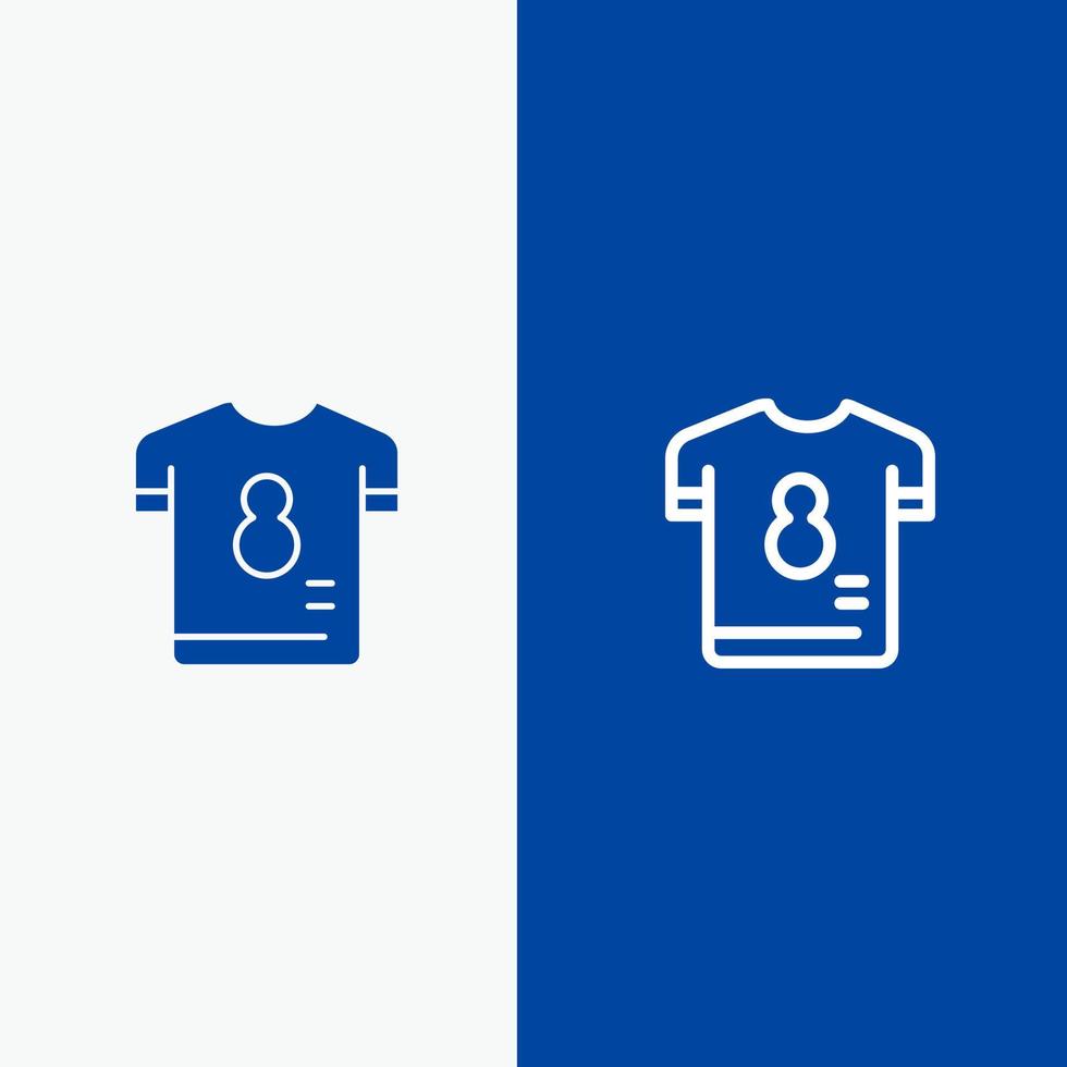 Fußballtrikot Spielerhemd Fußball Linie und Glyphe festes Symbol blaues Banner Linie und Glyphe festes Symbol blaues Banner vektor
