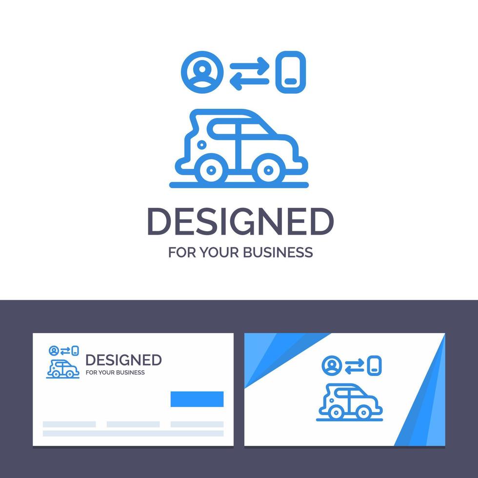 kreativ företag kort och logotyp mall bil transport man teknologi vektor illustration