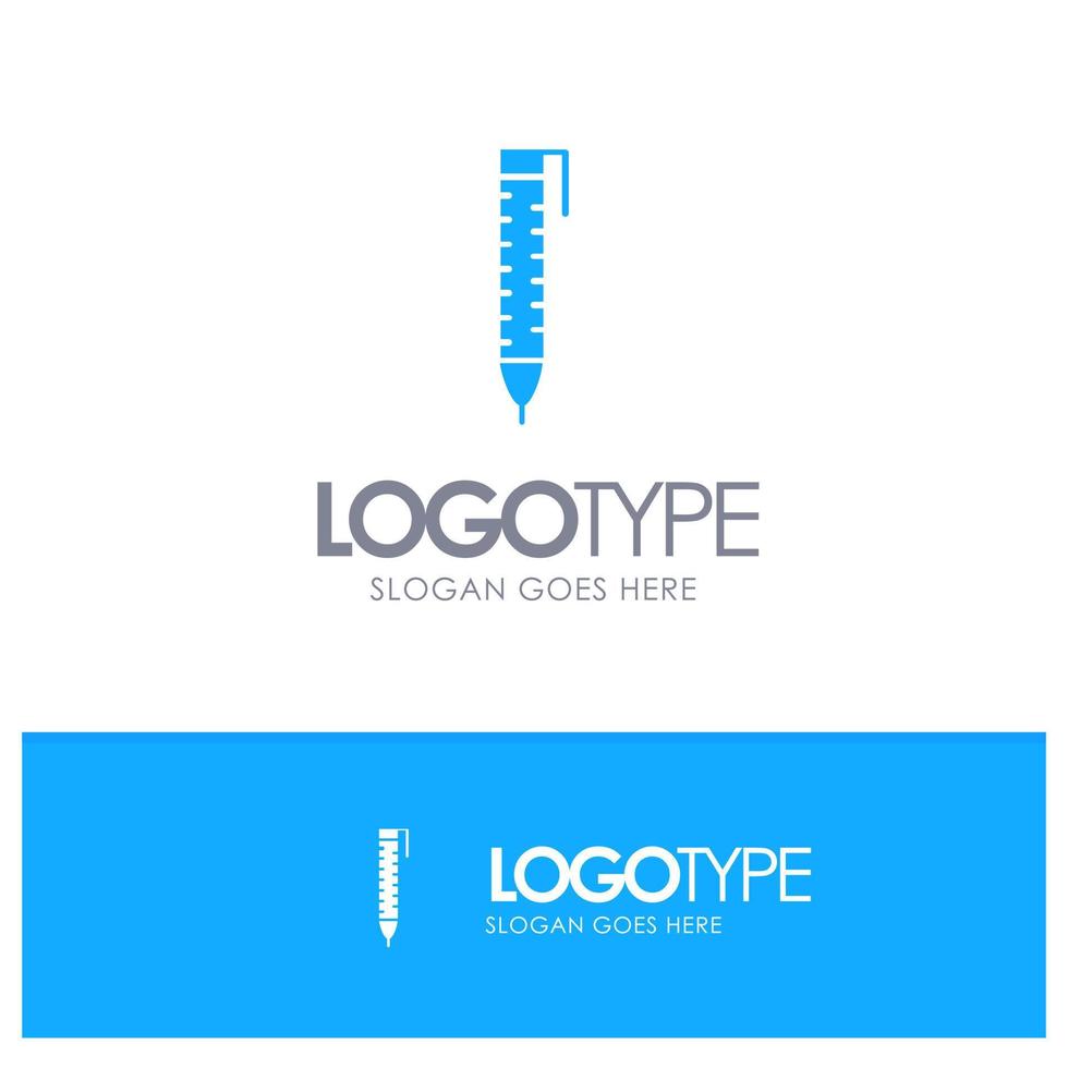 penna penna design blå fast logotyp med plats för Tagline vektor