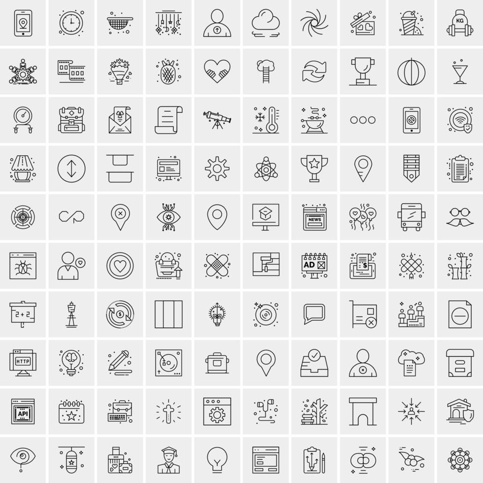 100 Business-Icons für Web- und Printmaterial vektor