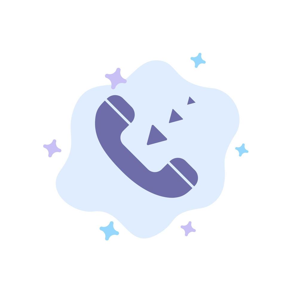 Anrufkommunikation eingehendes Telefon blaues Symbol auf abstraktem Wolkenhintergrund vektor
