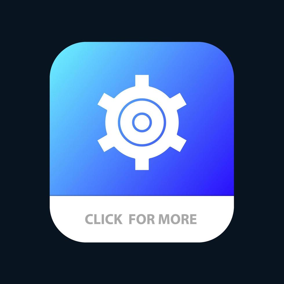 Gear Setting Cogs Mobile App-Schaltfläche Android- und iOS-Glyph-Version vektor