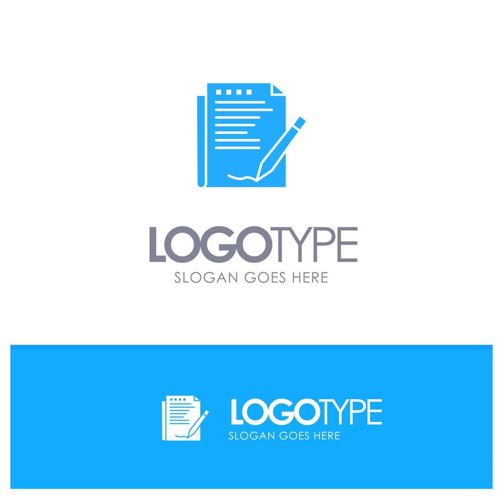 Vereinbarung Berichtsformular Layoutpapier blaues solides Logo mit Platz für Slogan vektor