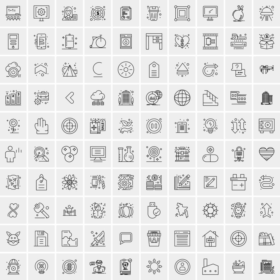 100 Business-Icons für Web- und Printmaterial vektor