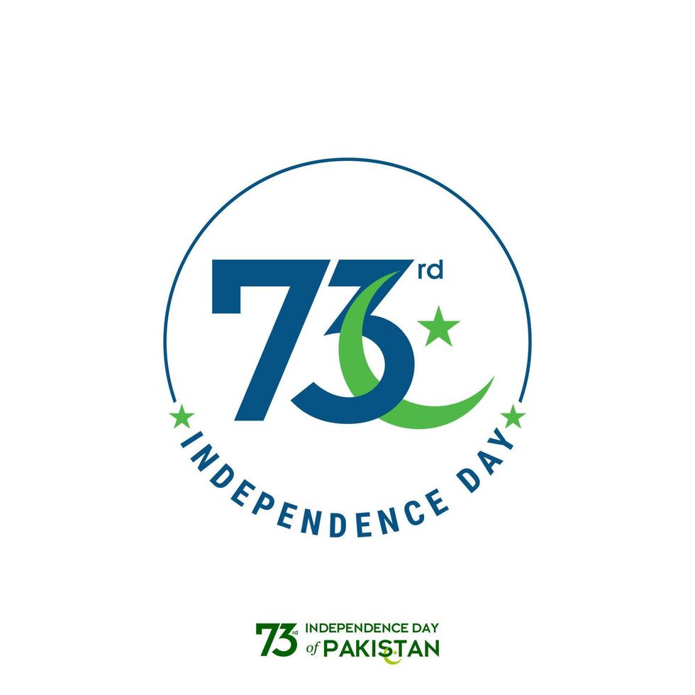 Pakistan-Unabhängigkeitstag-Typografie-Design kreative Typografie des 73. glücklichen Unabhängigkeitstags von Pakistan-Vektorschablonen-Designillustration vektor