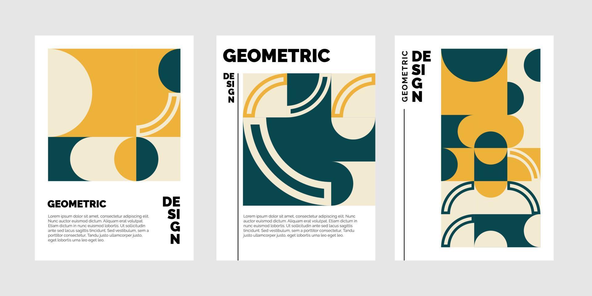 Dreifach gefaltete Broschürenvorlage mit bunten abstrakten geometrischen Formen vektor